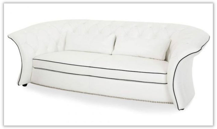 AICO Molisa White Leather Sofa