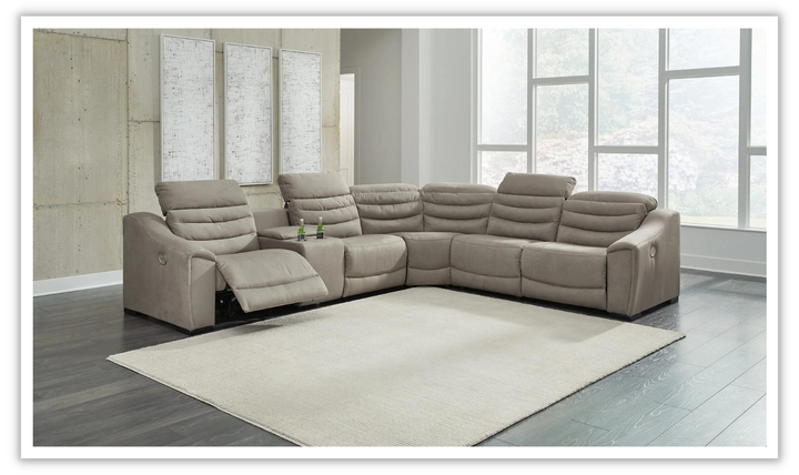 Modern Heritage Next Gen Gaucho Power Recliner Sectional Sofa with Adjustable Headrest