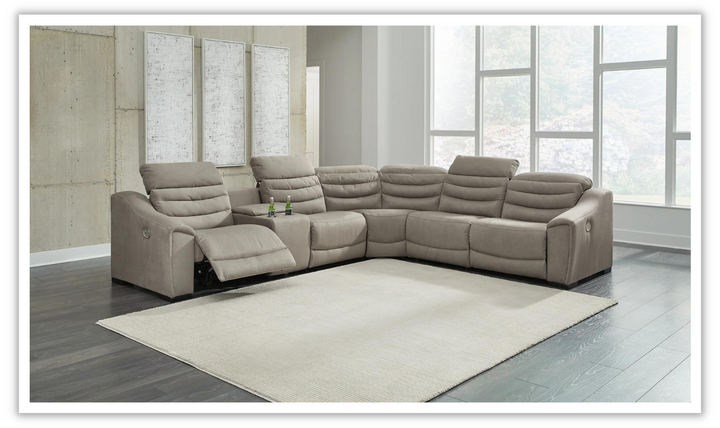 Next Gen Gaucho Power Recliner Sectional Sofa with Adjustable Headrest