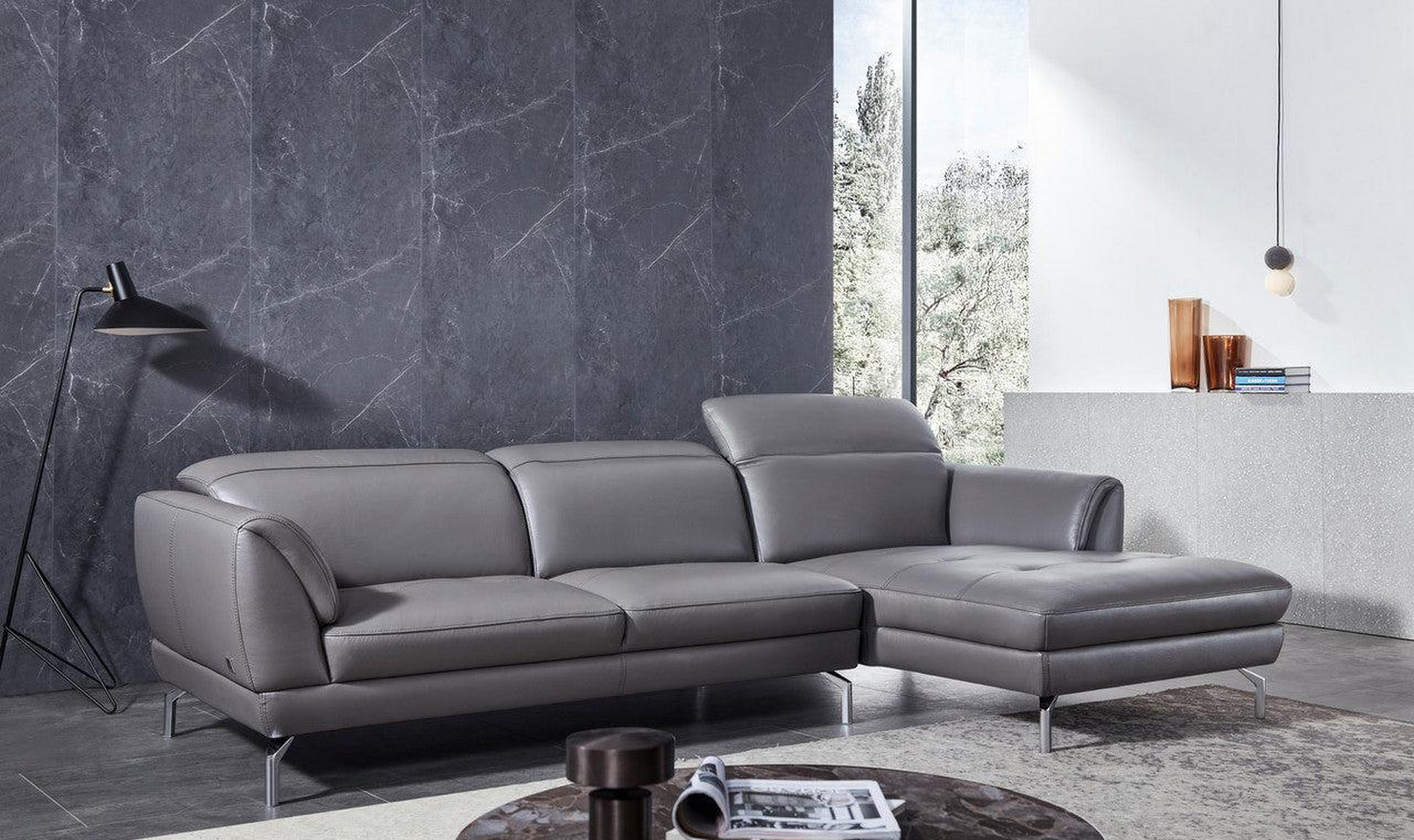 Orchard Stationary Leather L-Shaped Sectional