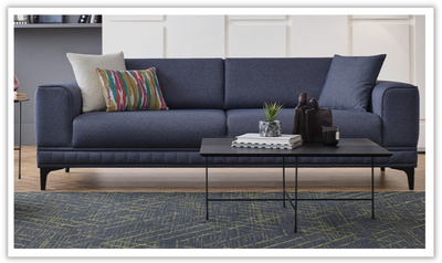 Buy Pavia 3 Seater Sofa Bed With Track Arm in Navy Blue