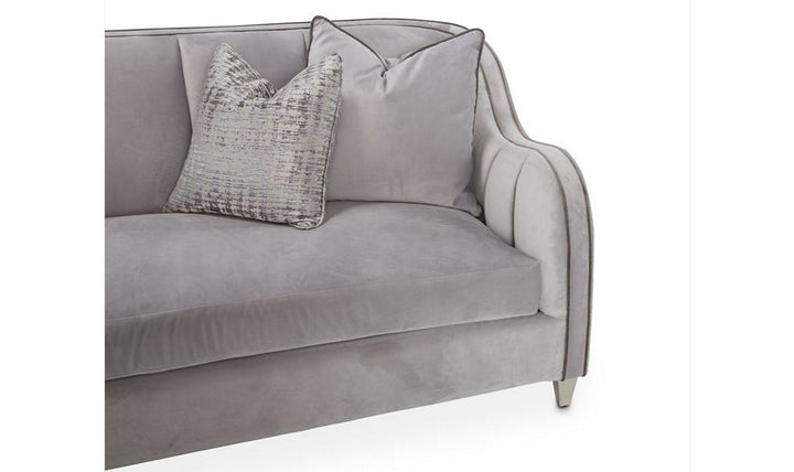 AICO Roxbury Park 3-Seater Velvet Upholstered Sofa in Gray