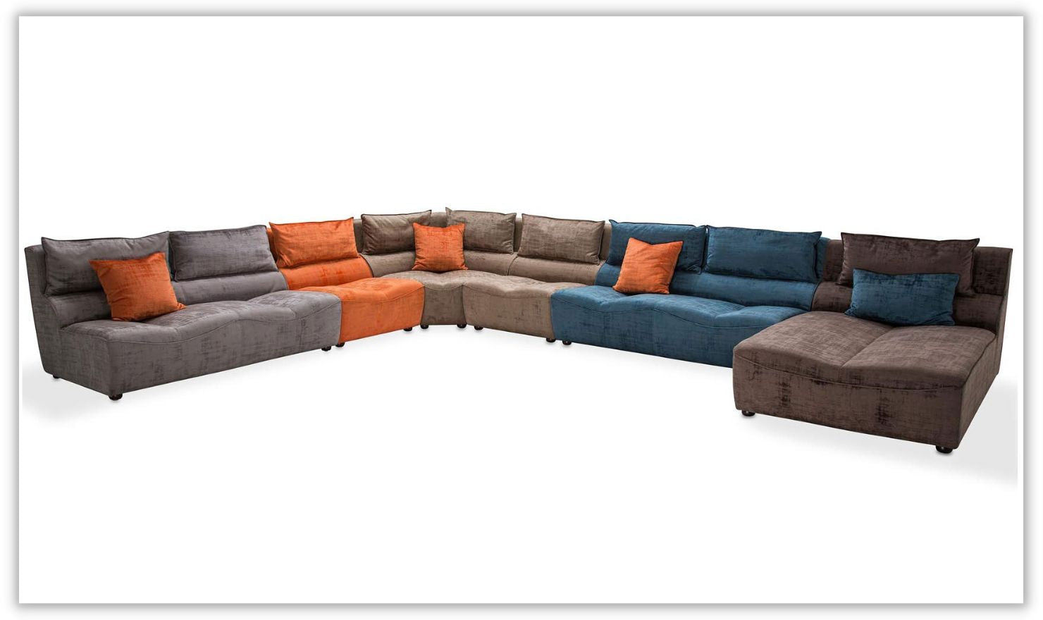 AICO Studio Cosmopolitan 6 Pieces Fabric Sectional