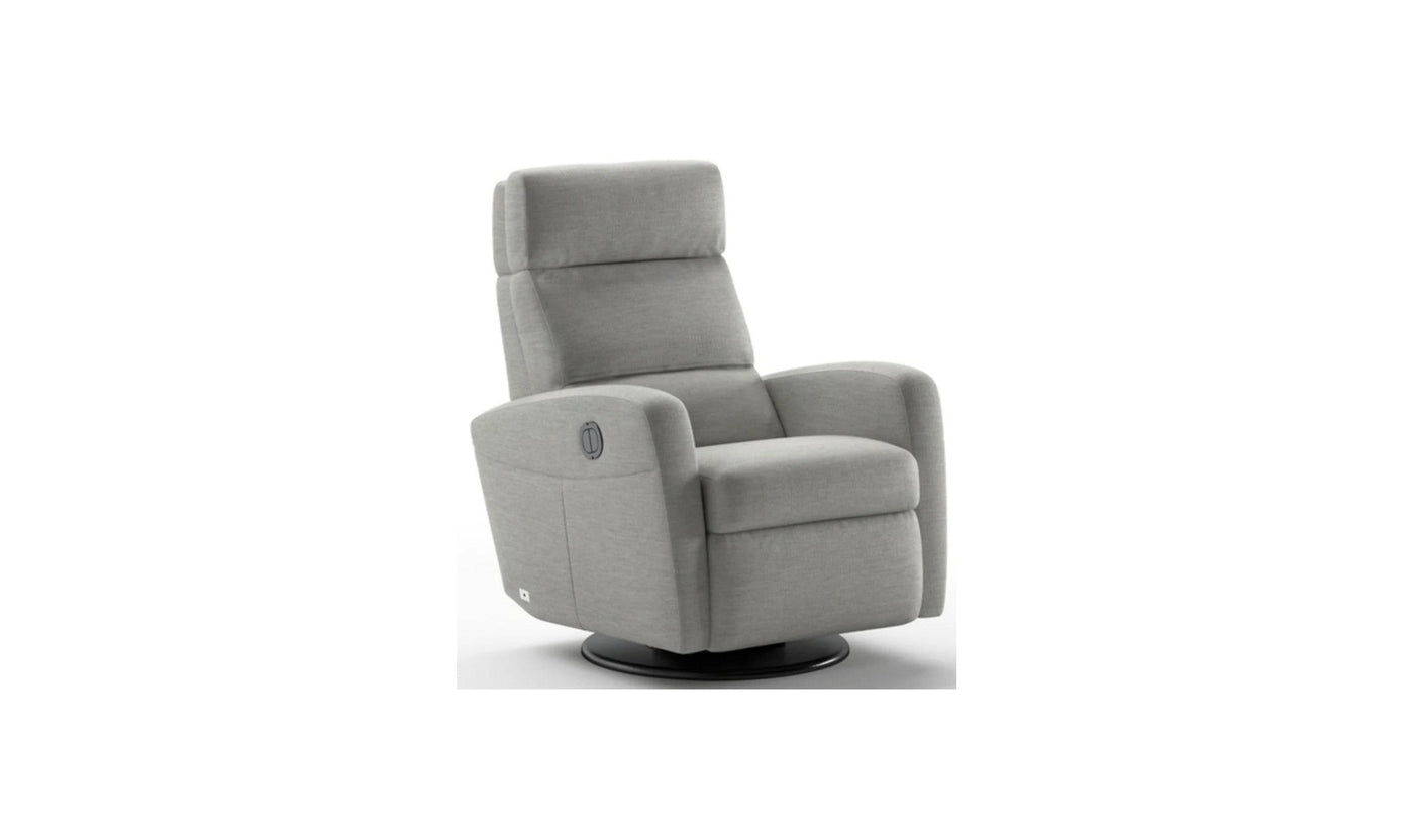 Sloped Fabric Recliner Chair with Swivel Base