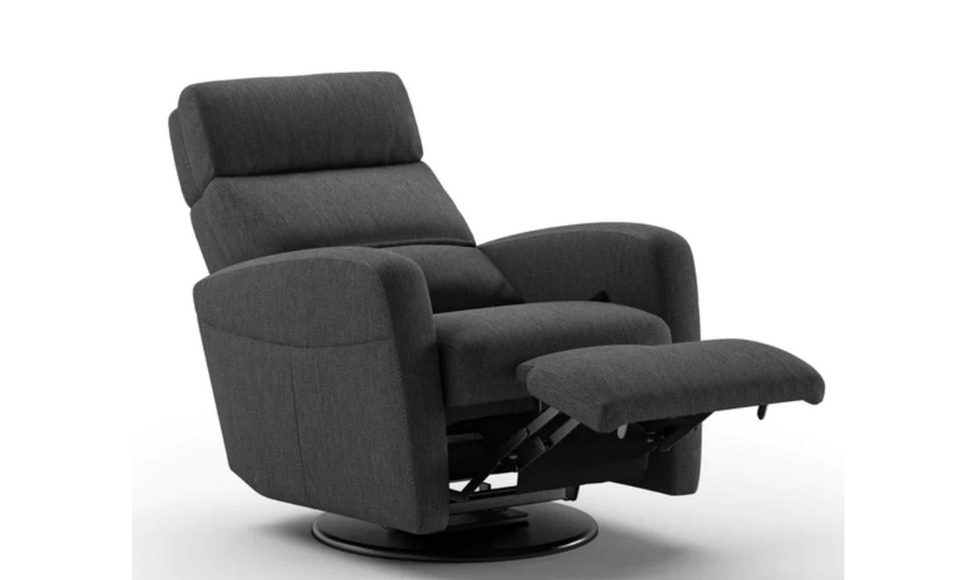 Sloped Fabric Recliner Chair with Swivel Base