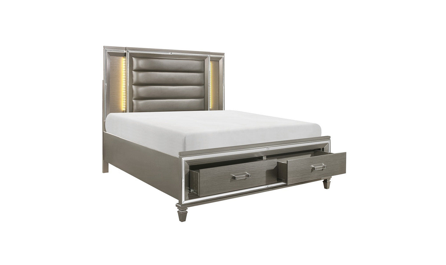 Home Elegance Tamsin Bed w/ Upholstered Headboard - Complete