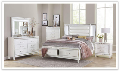 Tamsin Wooden Stationary Bedroom Set with LED lights