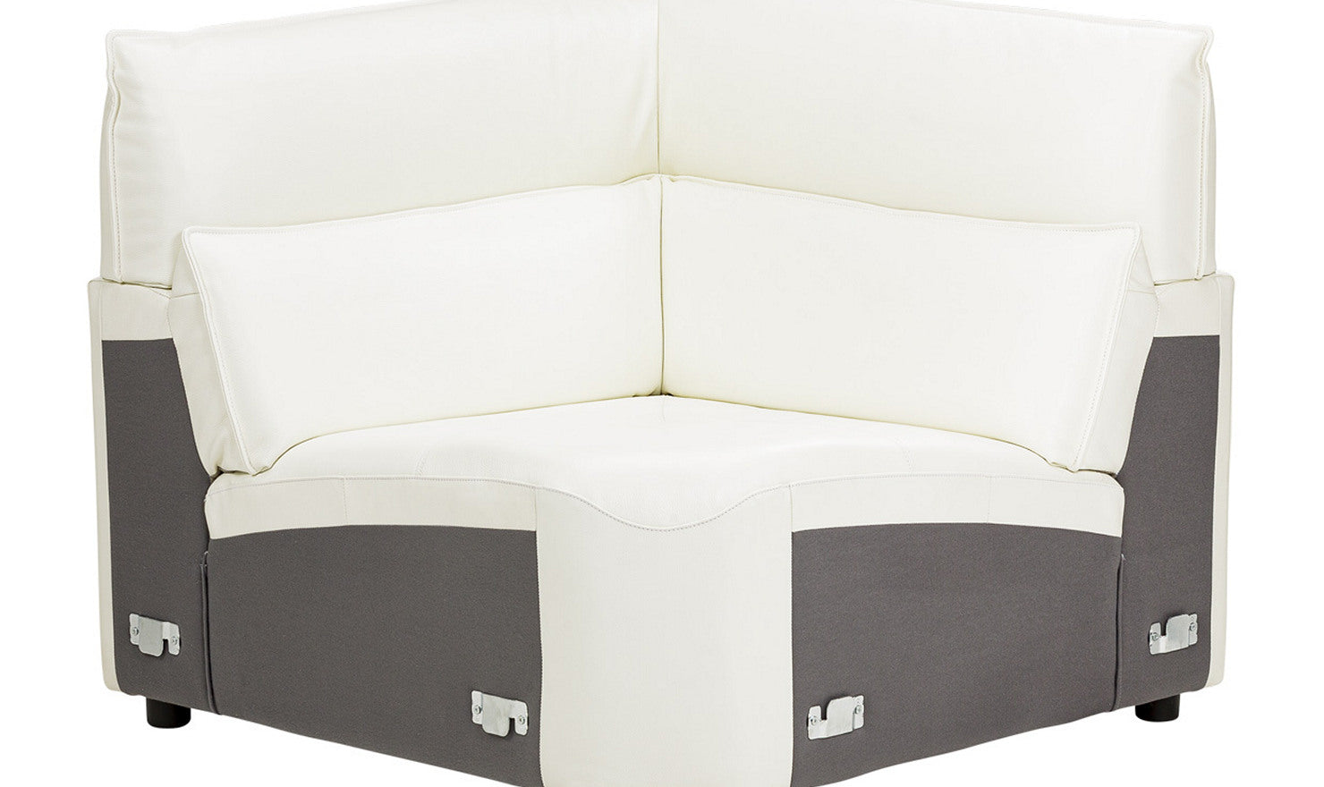AICO Verona 5 Pieces L-Shape Leather Recliner Sectional in White