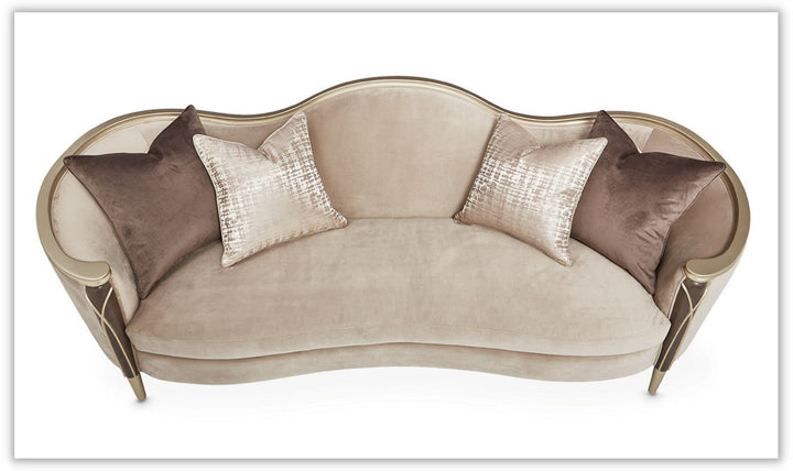 AICO Villa Fabric Sofa with Curvy Arms