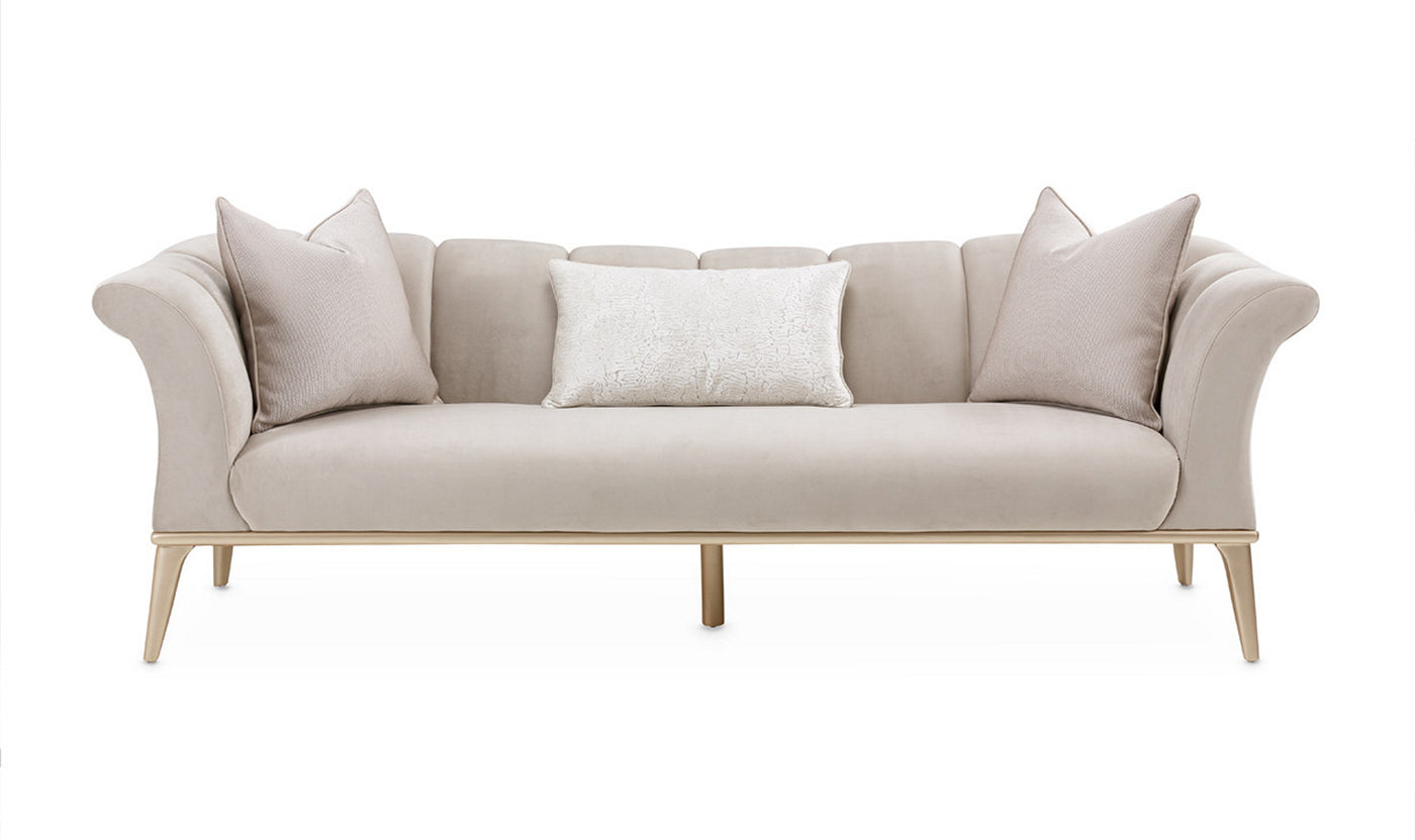 Yvette 3 Seater Fabric Sofa with Rolled Arms
