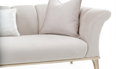Yvette 3 Seater Fabric Sofa with Rolled Arms