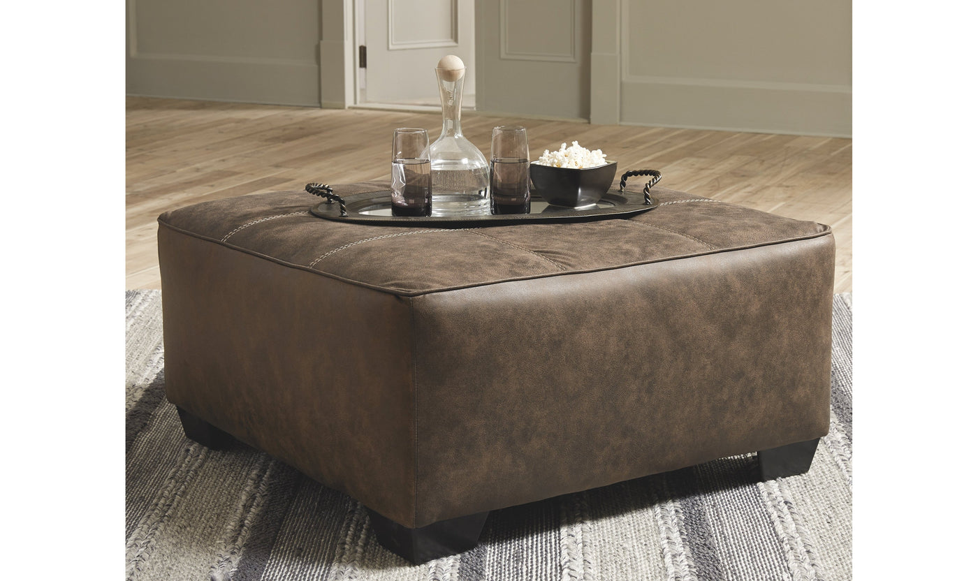 Abalone Oversized Accent Ottoman - Chocolate-Ottomans-Jennifer Furniture