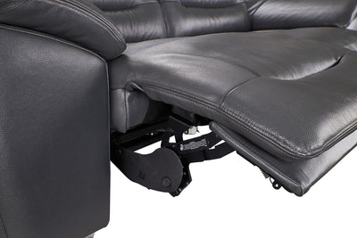  Abram Leather Power Recliner Loveseat with Pillow-Top Arms