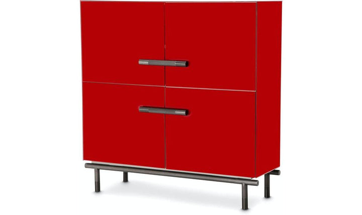 Accent Cabinet (2 Pc) - Red-Cabinets-Jennifer Furniture