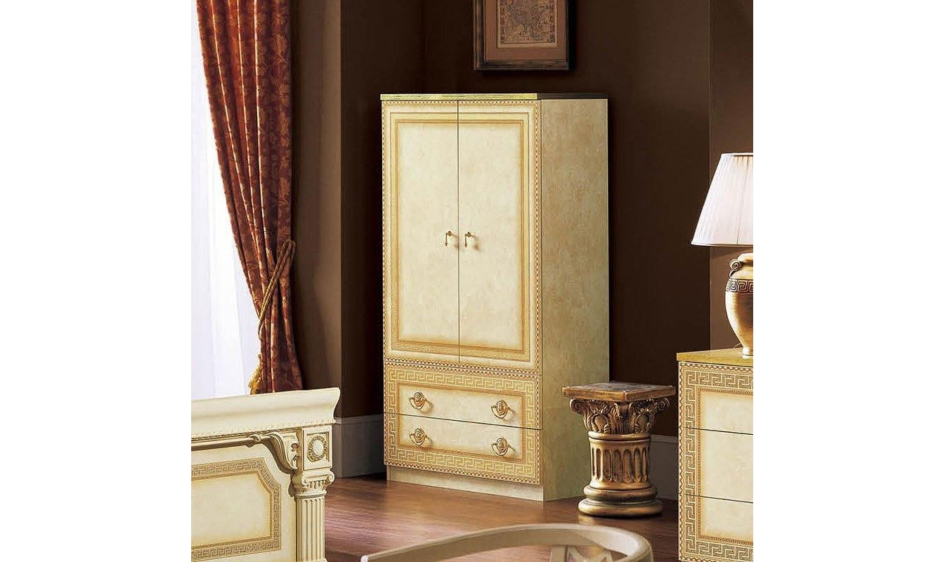 Aida Aida Ivory w/Gold 2 Door Chest-Storage Chests-Jennifer Furniture
