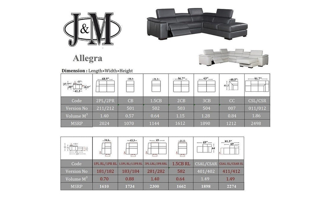 Allegra Sectional Sofa-Sectional Sofas-Jennifer Furniture