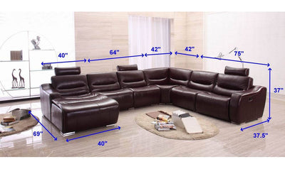 Alonzo Sectional with Recliner-Sectional Sofas-Jennifer Furniture