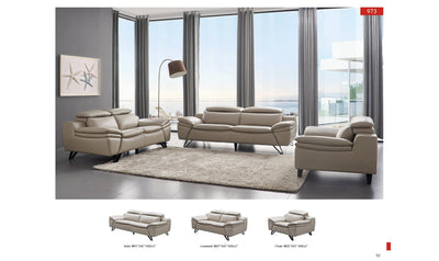Amir Leather Loveseat with Adjustable Headrests