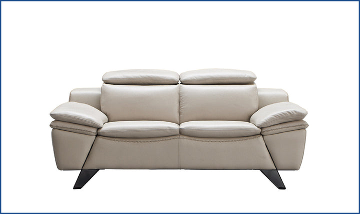 Amir Leather Sofa with Adjustable Headrests