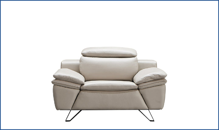 Amir Leather Sofa with Adjustable Headrests