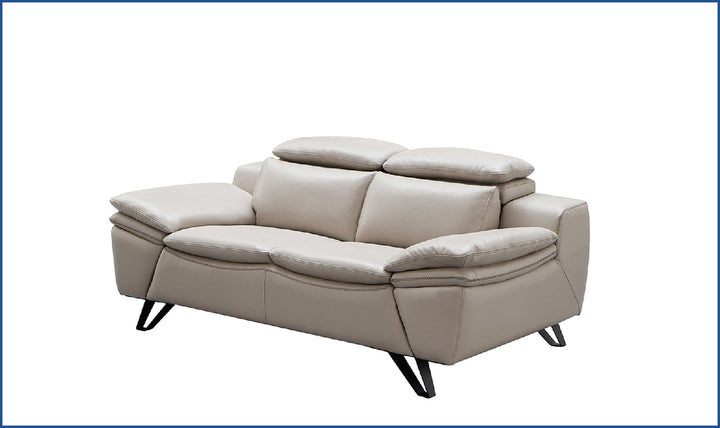 Amir Leather Sofa with Adjustable Headrests