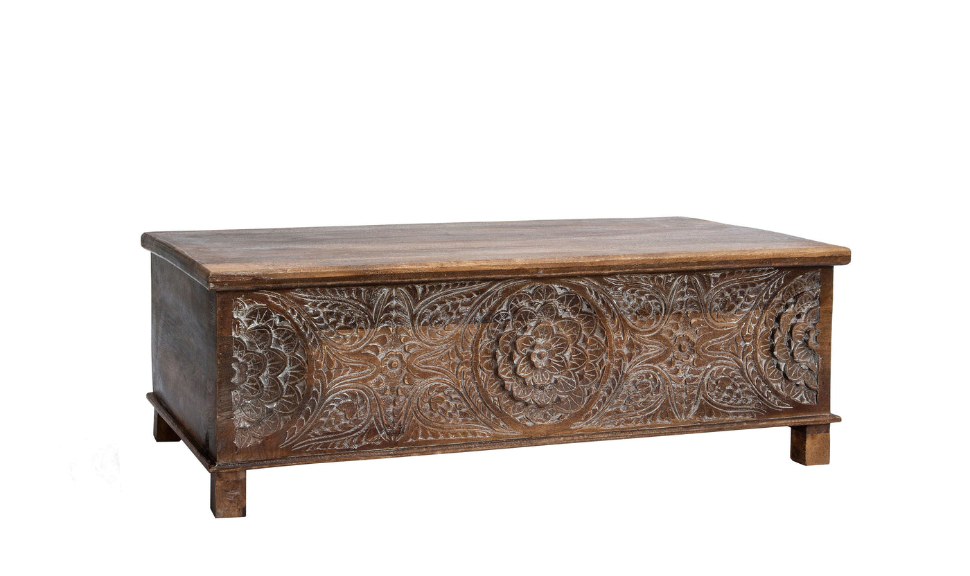 Anglo hand carved trunk Jennifer Furniture