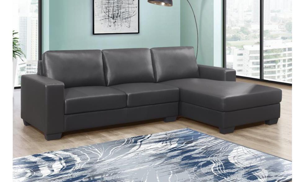 Aqa Black Sectional-Sectional Sofas-Jennifer Furniture