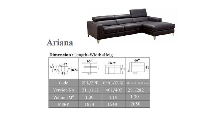 Ariana Sectional Sofa-Sectional Sofas-Jennifer Furniture