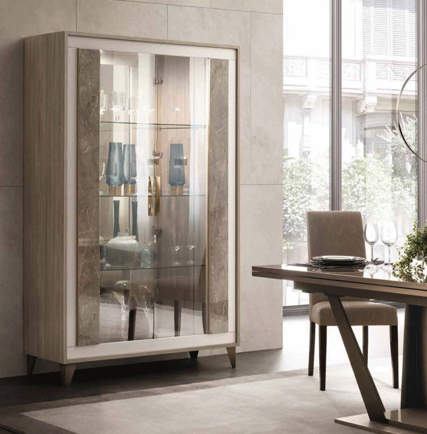 Casa Milano 2-Door Glass Cabinet-Cabinet-Jennifer Furniture