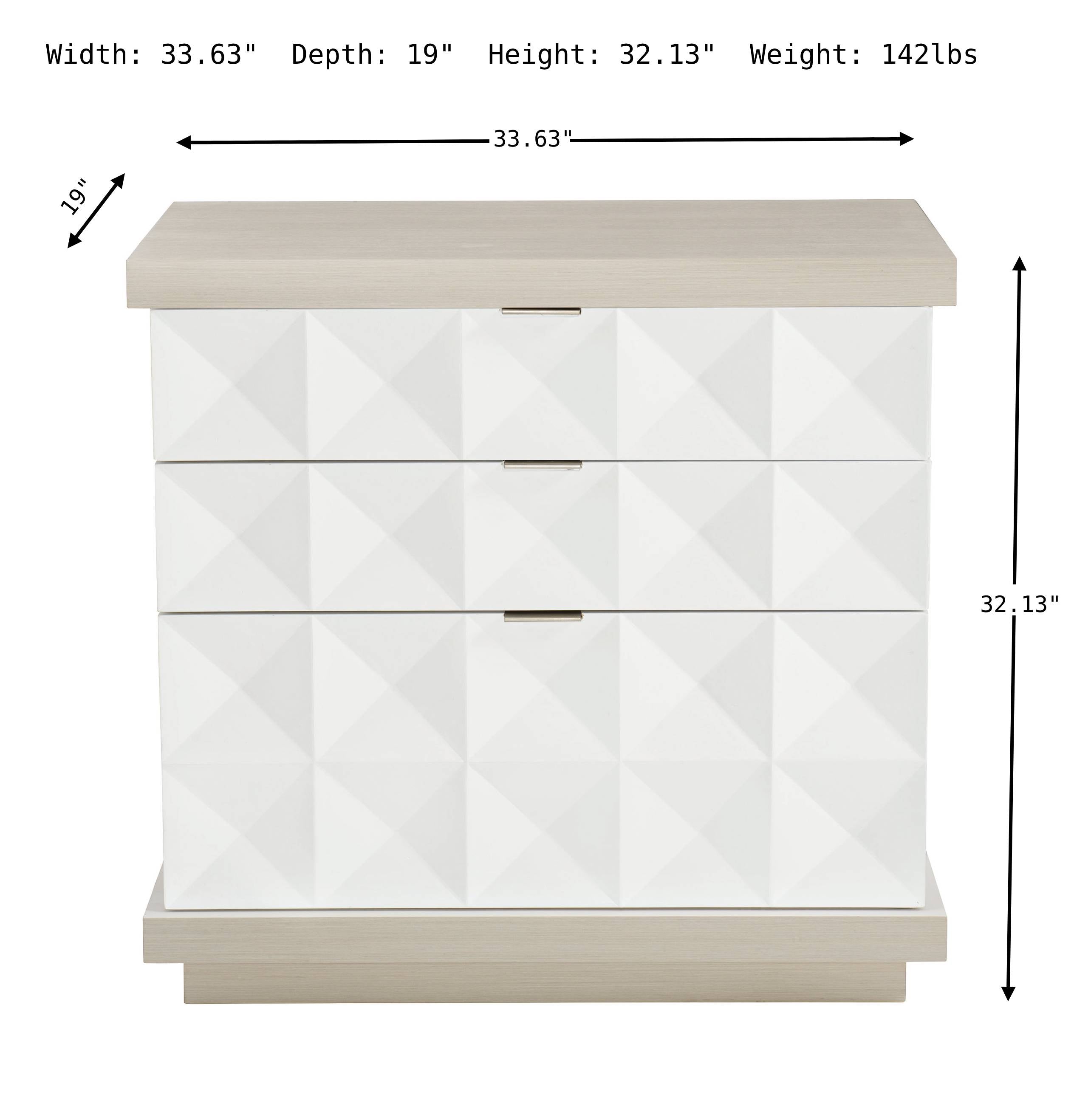 Buy Bernhardt Axiom 3-Drawers Nightstand in White Online