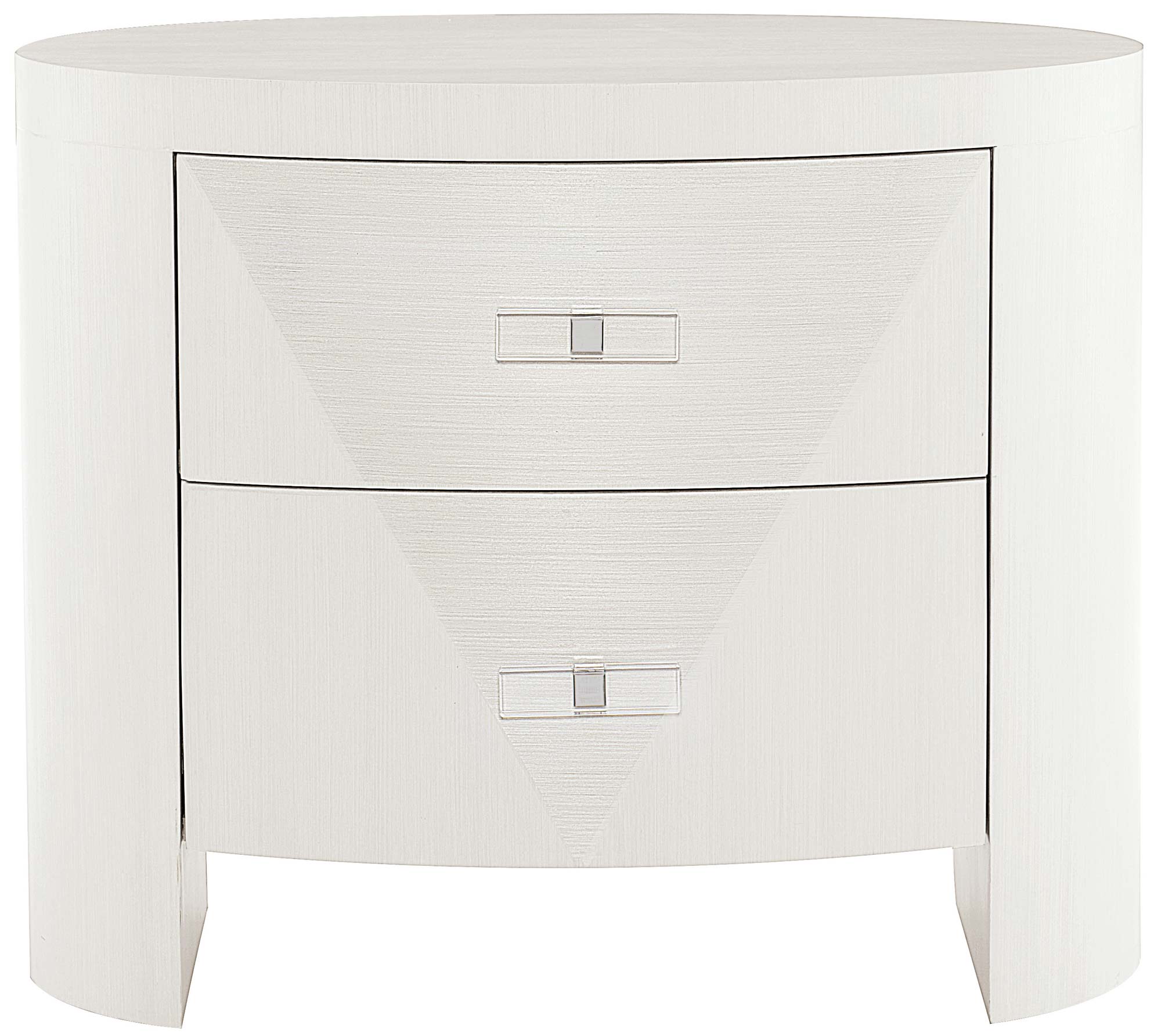 Buy Bernhardt Axiom Oval Nightstand with 2-Drawer in Linear White