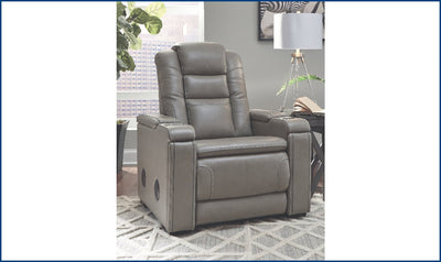 Boerna Power-Reclining Chair with Adjustable Headrest-Recliner Chairs-Jennifer Furniture