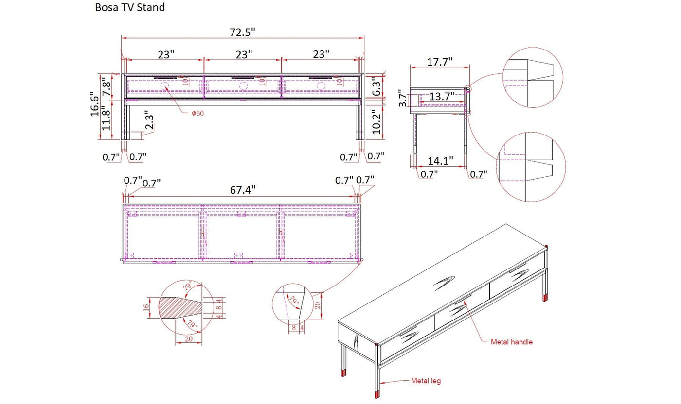 Bosa TV Stand-Tv Stands-Jennifer Furniture