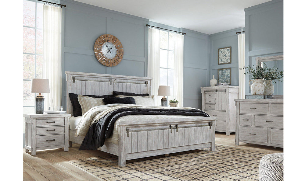 Brashland Whitewash Bedroom Set-Bedroom Sets-Jennifer Furniture