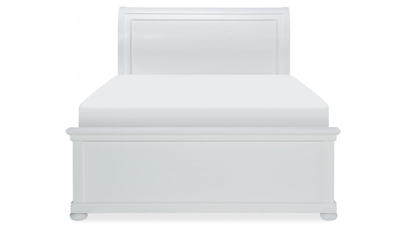 Canterbury White Complete Sleigh Bed, Queen-Beds-Jennifer Furniture