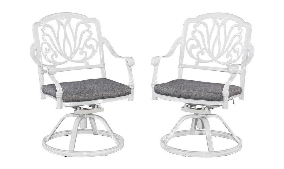 Capri Outdoor Swivel Rocking Chair by homestyles- White-Patio-Jennifer Furniture