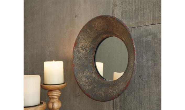 Carine Gray Accent Mirror-Mirrors-Jennifer Furniture