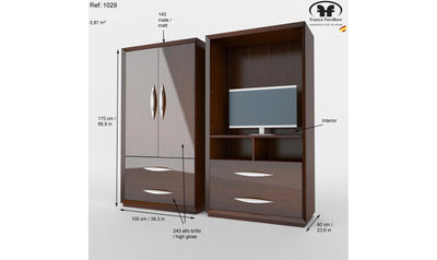 Carmen Walnut Wardrobe-Wardrobes-Jennifer Furniture