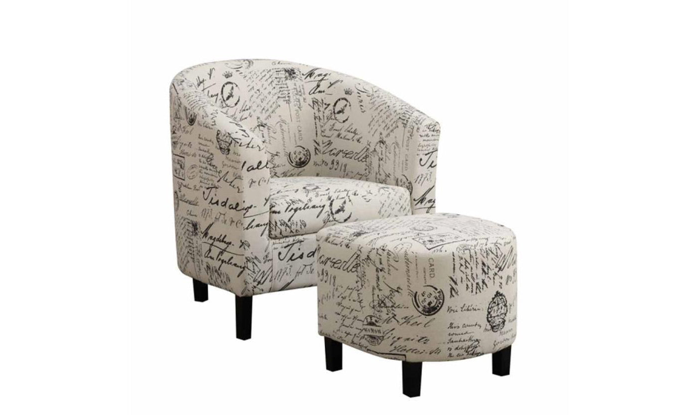 Charlie Accent Chair With Ottoman-Accent Chairs-Jennifer Furniture