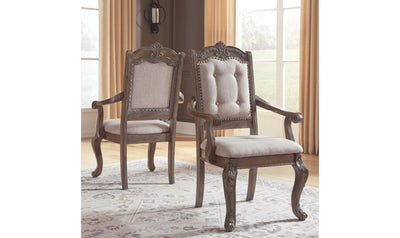 Charmond Dining Upholstered Arm Chair (2 Count)-Dining Arm Chairs-Jennifer Furniture