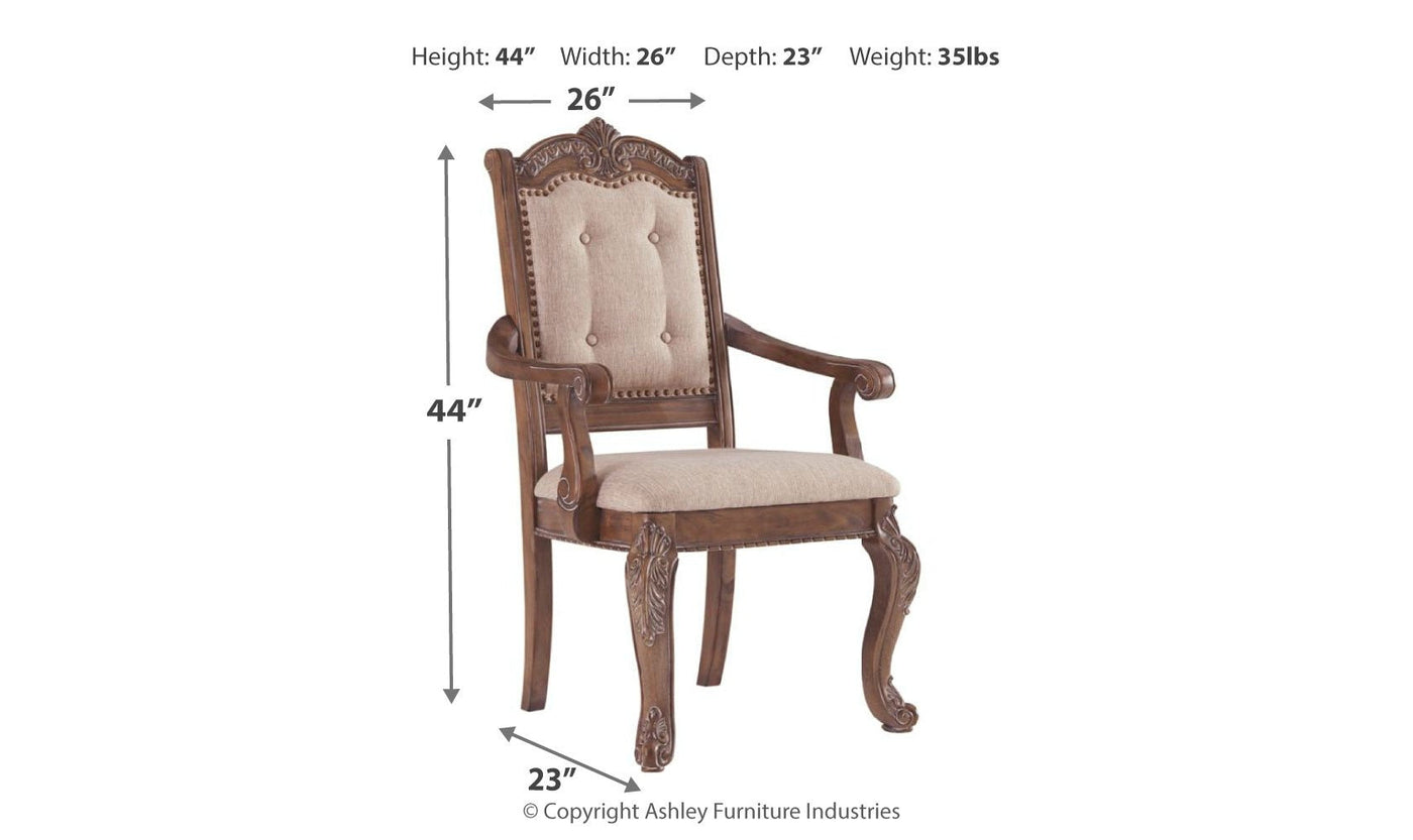 Charmond Dining Upholstered Arm Chair (2 Count)-Dining Arm Chairs-Jennifer Furniture