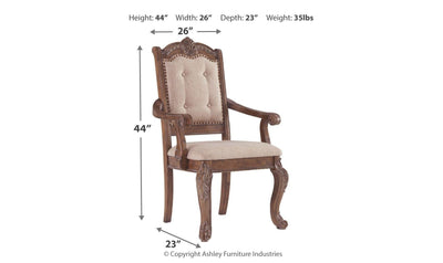 Charmond Dining Upholstered Arm Chair (2 Count)-Dining Arm Chairs-Jennifer Furniture