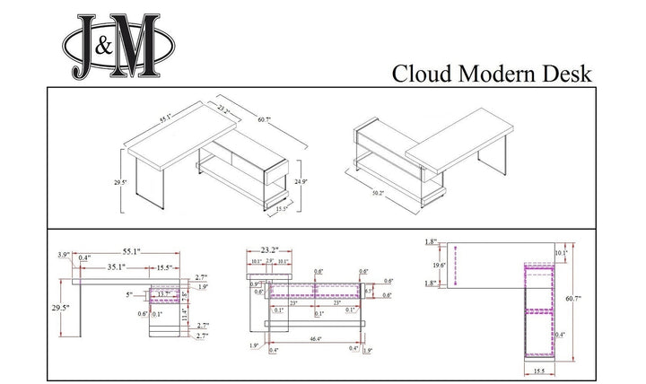 Cloud Desk-Desks-Jennifer Furniture