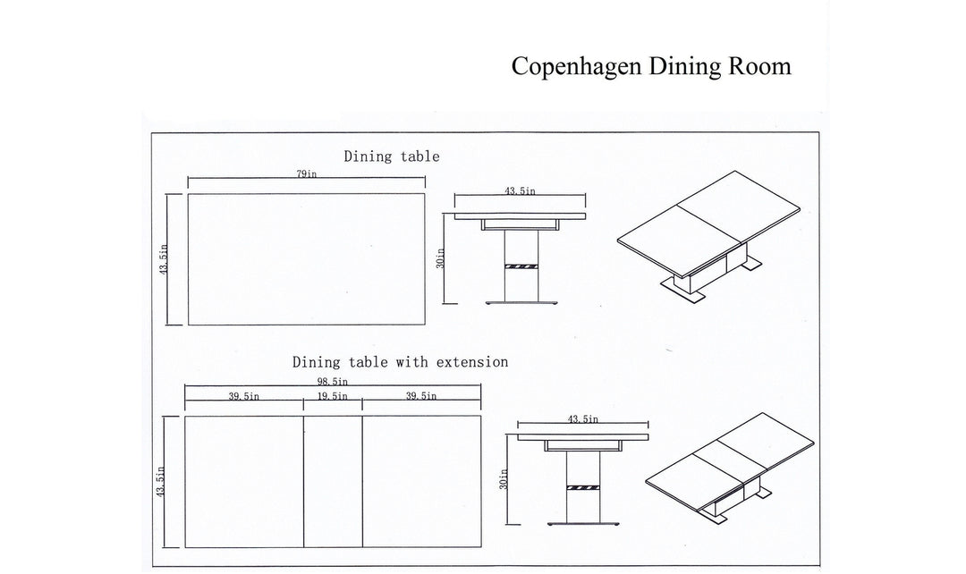 Copenhagen Dining Table-Dining Tables-Jennifer Furniture