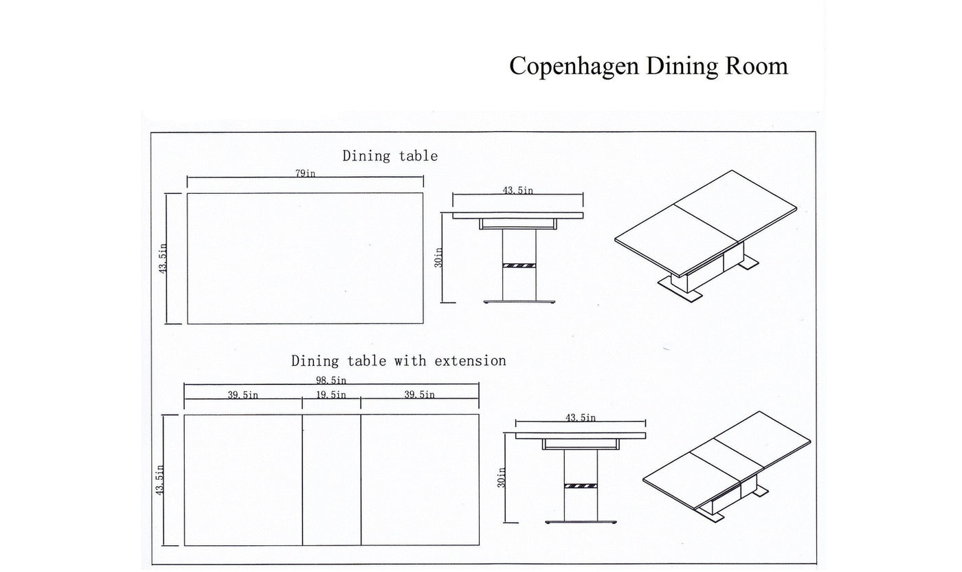 Copenhagen Dining Table-Dining Tables-Jennifer Furniture