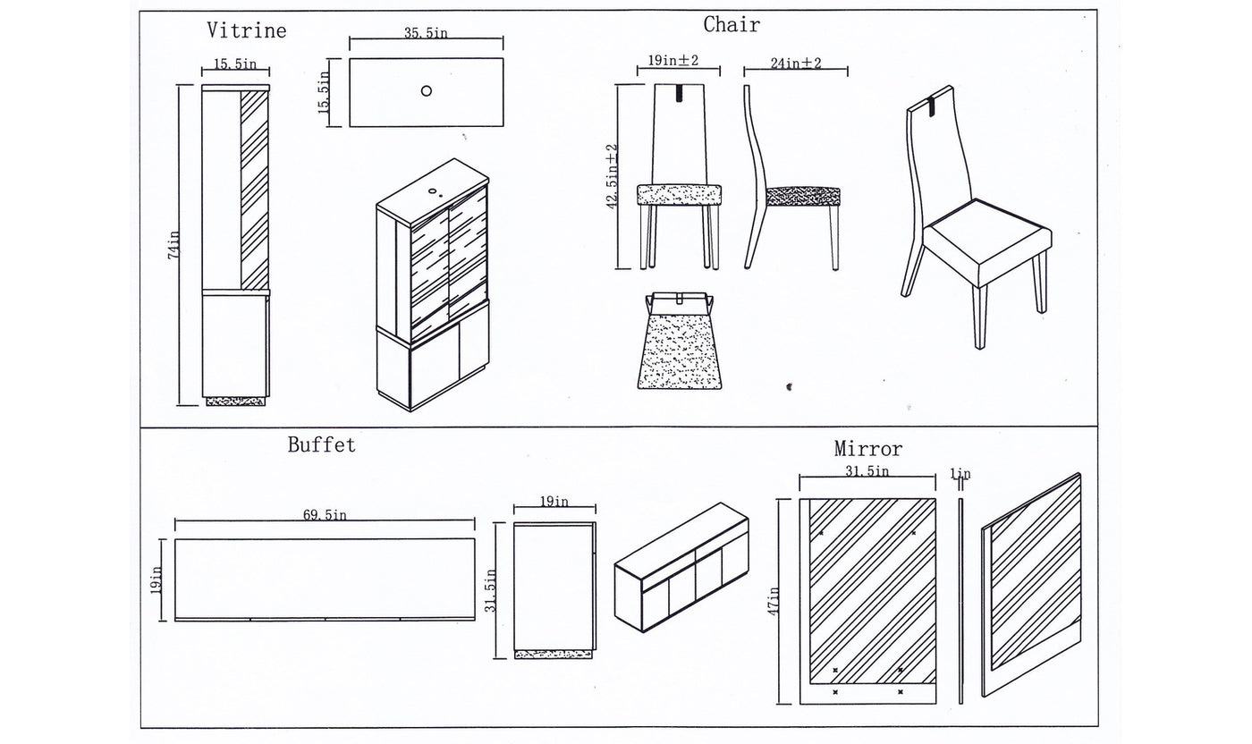 Copenhagen Vitrine-China Cabinets-Jennifer Furniture