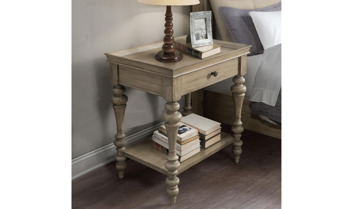 Corinne Leg Nightstand-wood Top-Nightstands-Jennifer Furniture