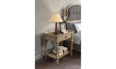 Corinne Leg Nightstand-wood Top-Nightstands-Jennifer Furniture