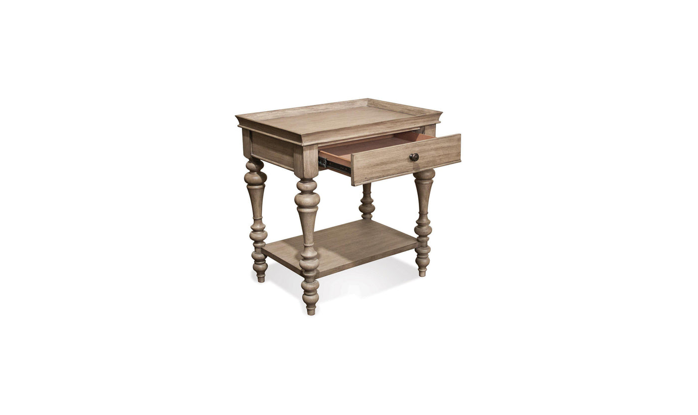 Corinne Leg Nightstand-wood Top-Nightstands-Jennifer Furniture