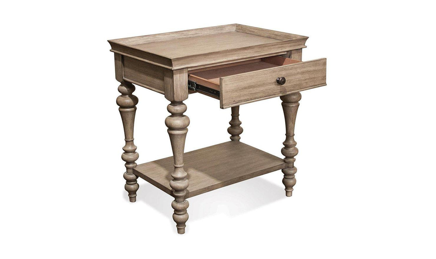 Corinne Leg Nightstand-wood Top-Nightstands-Jennifer Furniture